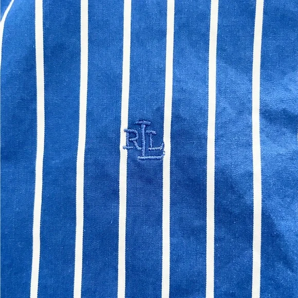 Lauren Ralph Lauren Striped Button Down Shirt Men’s XL Blue/White Long Sleeve - Picture 3 of 7